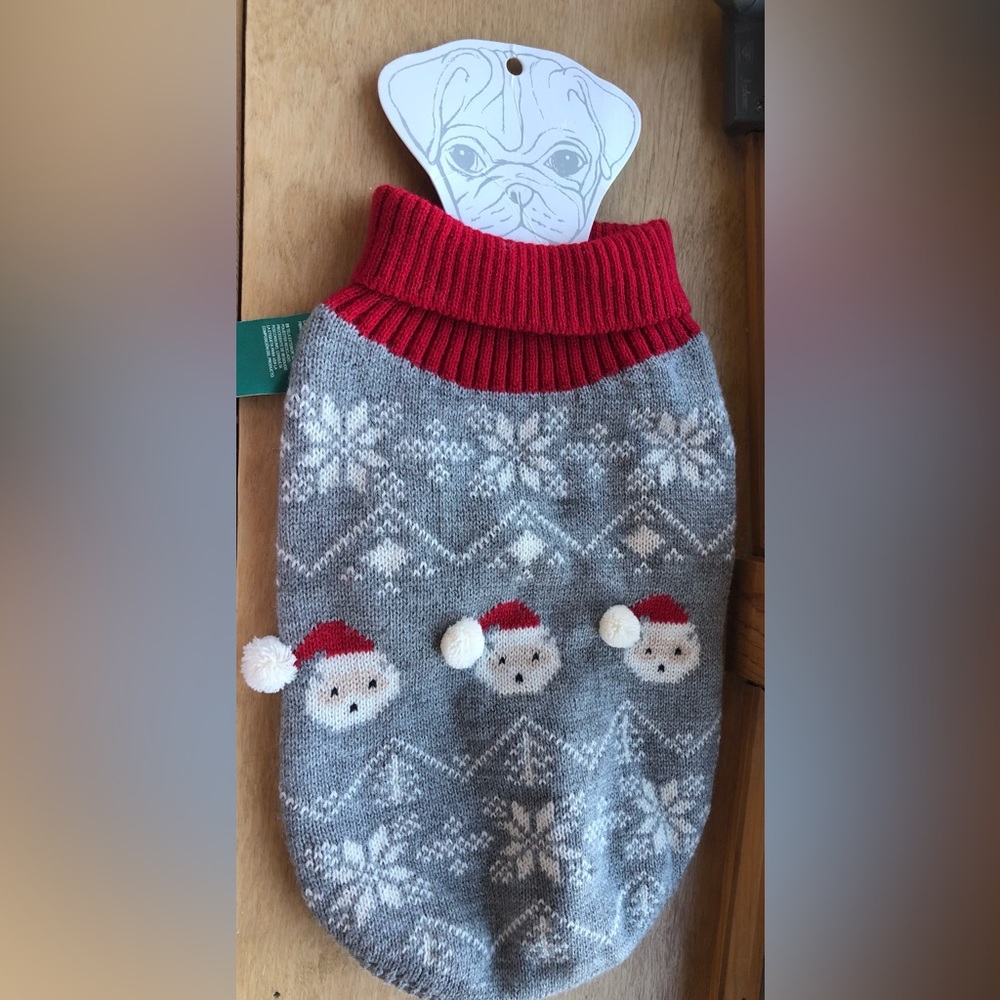 H&M dog Christmas Santa sweater
